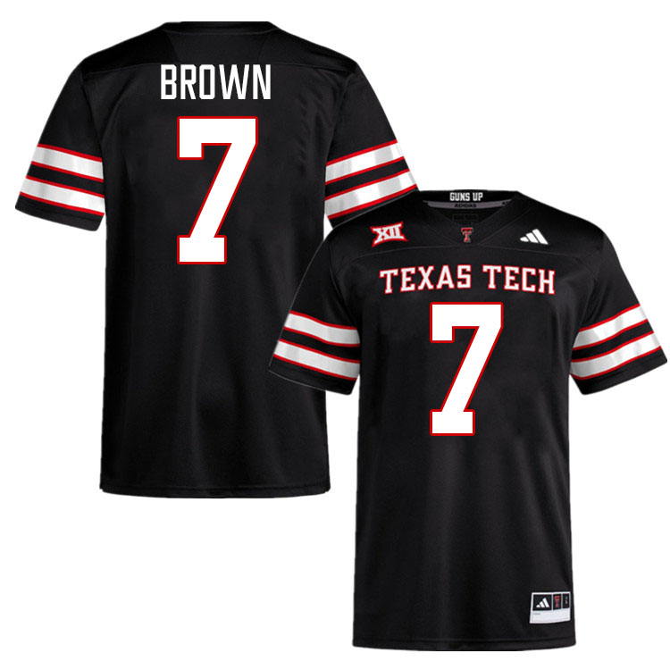 #7 Cameran Brown Texas Tech Red Raiders Jerseys College Football Uniforms Stitched-Black